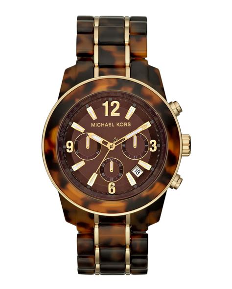 tortoise michael kors watch